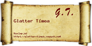 Glatter Tímea névjegykártya